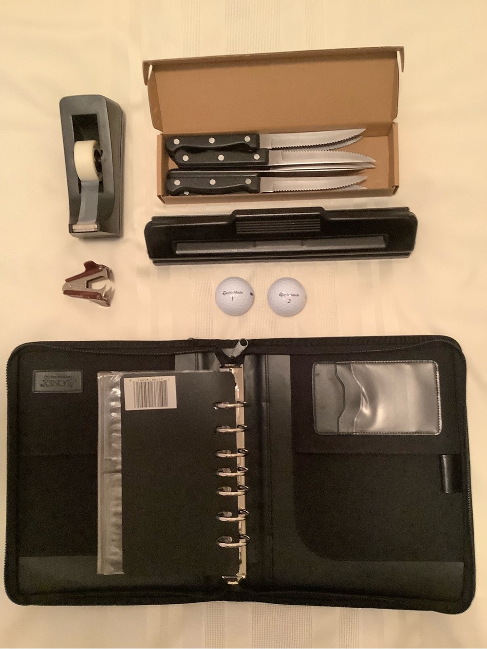 Black Zip Tablet Organizer Folio with Card Slots